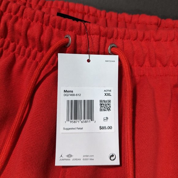 Nike Jordan Men`s Essential Flight Fleece Joggers Size 2XL 38x30 Fire Red - Picture 6 of 10